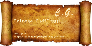 Czinege Gyöngyi névjegykártya